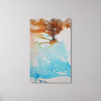 Art Aquarelle Arbre Peint À La Main Encre Stylo