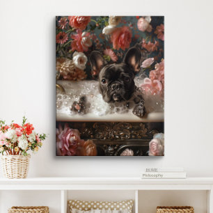 Toile Art Bouledogue Français   Frenchie dans la salle d