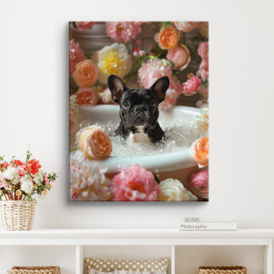 Toile Art Bouledogue Français   Frenchie dans la salle d