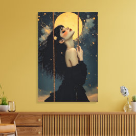 Toile Art céleste | Femme gothique | Mystique éthérée