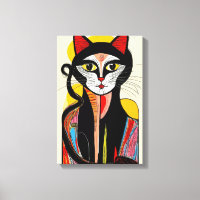 Art Chat Abstrait moderne pour espaces élégants