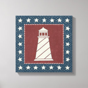 Toile Art côtier Phare en rouge