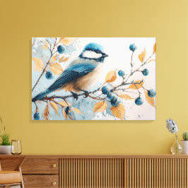 Toile Art d'aquarelle Blue Jay