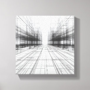 Toile Art de cadre de fil architectural moderne - Abstra