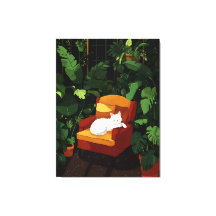 Art de Chat blanc couché confortable