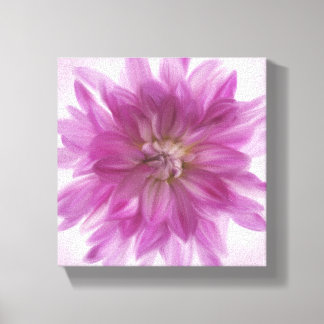 Toile Art de Dahlia Peint - Fuchsia
