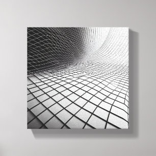 Toile Art de grille ondulée minimaliste moderne - Fil mé