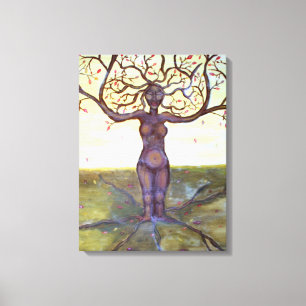 Toile Art de la déesse des arbres "enraciné"
