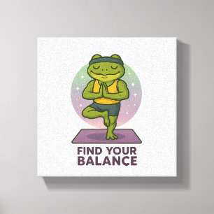 Toile Art de la grenouille méditative - Trouvez votre so