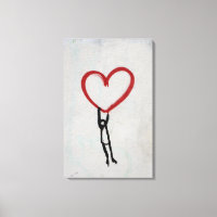 ART DE LA RUE HEART & STICK MAN GRAFFITI WALL