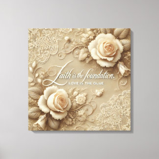 Toile Art de l'IA Rose enchantée