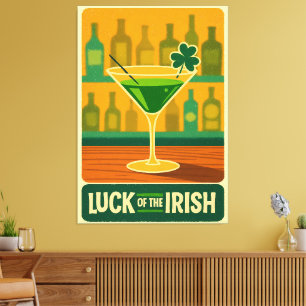 Toile Art de Martini Shamrock de la Saint-Patrick du Mil