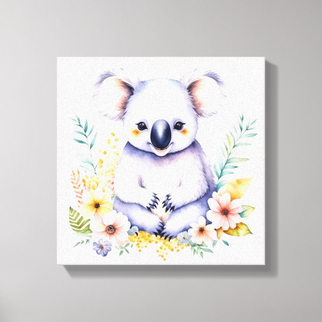 Toile Art de nurserie pour bébé ours koala doux (Recto)