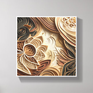 Toile Art de papier 3D en couches de luxe - Composition