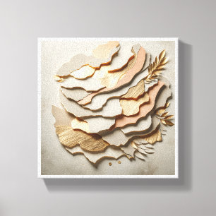 Toile Art de papier abstrait moderne superposé - Neutra