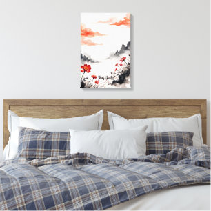 Toile Art de pavot au lavis chinois