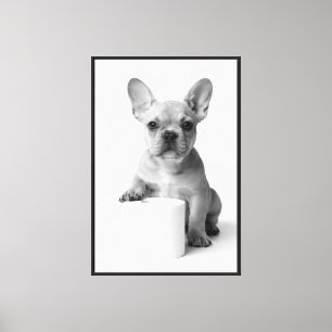 Toile Art de portrait mignon Chien Bouledogue Français T