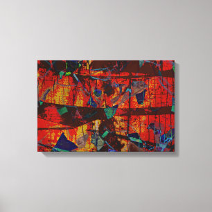 Toile Art de rue urbain grunge brun vert rouge abstrait