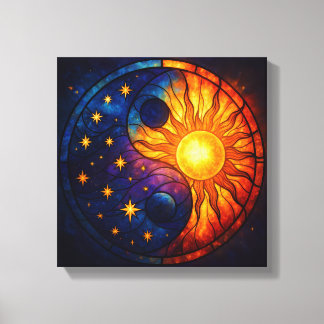 Toile Art de verre teinté Yin Yang céleste