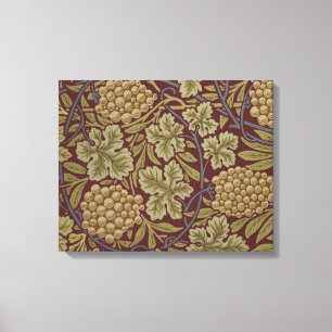 Toile Art de vigne rouge vert William Morris