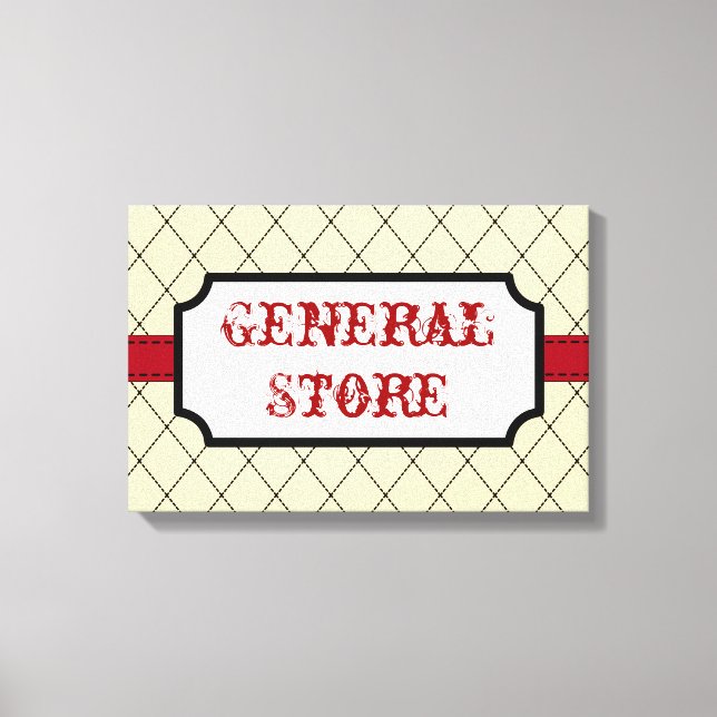 Toile Art des signes du magasin général (Recto)