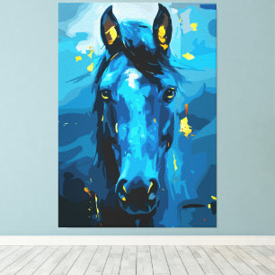 Toile Art du cheval bleu majestueux - Force et Élégance