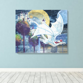 Toile Art du gardien de dragon blanc neige
