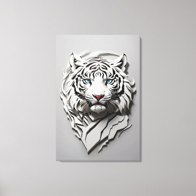 Toile Art du tigre blanc 3d (Recto)