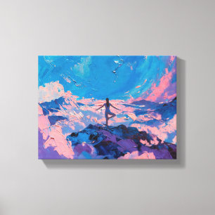 Toile Art du Yoga : Beauté Équilibrée (Peinture à l'Huil