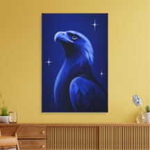 Art éditorial monochrome bleu d'aigle élégant