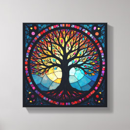 Toile Art en verre tendu, Arbre de vie Verre tendu