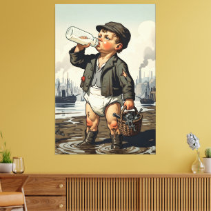 Toile Art encadré bébé victorien thème drôle de Mudlark