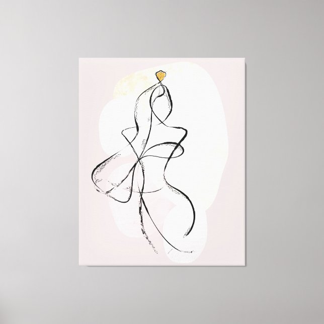 Toile Art féminin Abstrait, croquis d'une ligne (Recto)