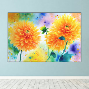 Toile Art floral abstrait avec texture brillante