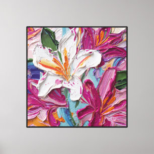 Toile Art floral abstrait Fleur de lys audacieuse