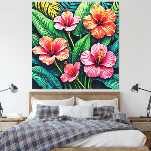 Toile Art floral de l'Hibiscus tropical