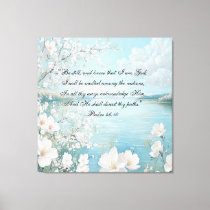 Toile Art floral mural de verset biblique personnalisé