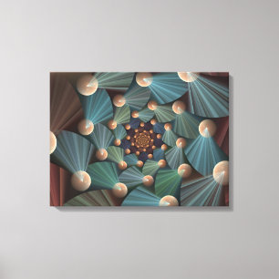 Toile Art Fractal Abstrait Avec Profondeur Bleu Brown Ar