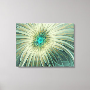 Toile Art fractal de fleurs de fantaisie vert sauge abst