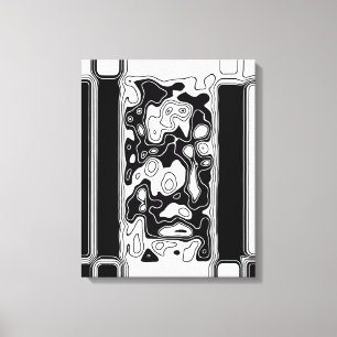 Toile Art Géométrique Noir Et Blanc 1
