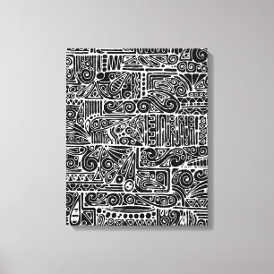 Toile Art Géométrique Noir Et Blanc 2