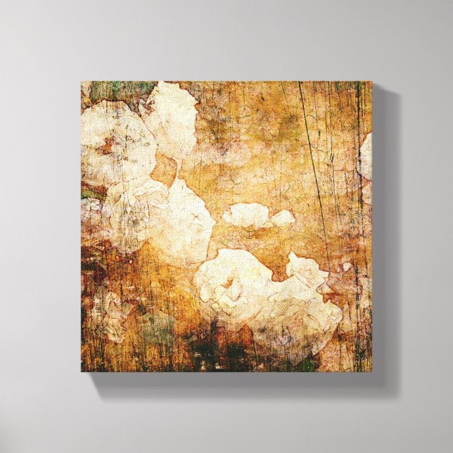 Toile art grunge floral vintan background (Recto)