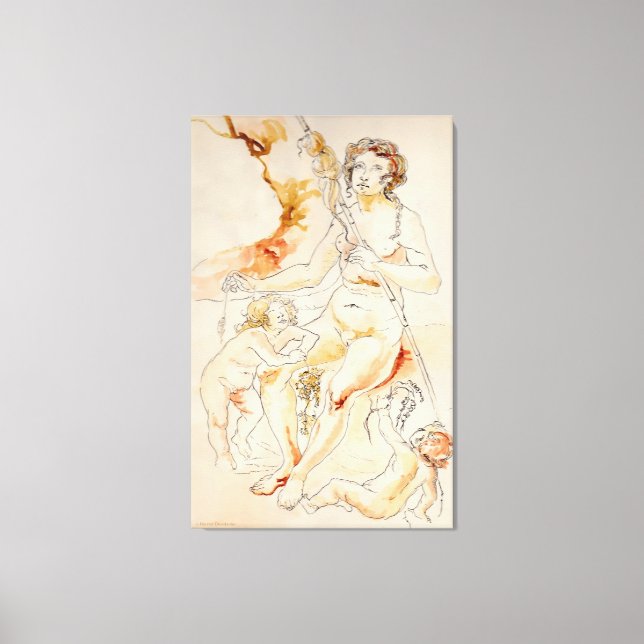 TOILE ART - HARRIET DAVIDSOHN - UNE ÉTUDE : MÈRE ENFANTS (Recto)