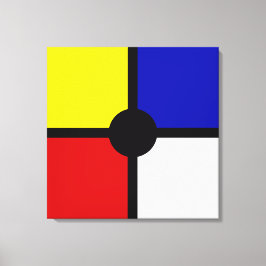 Toile Art inspiré de Mondrian et couleurs de base élégan