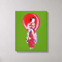 Art japonais moderne Geisha avec parapluie