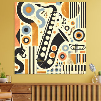 Toile Art minimaliste de l'ère du jazz du milieu du sièc