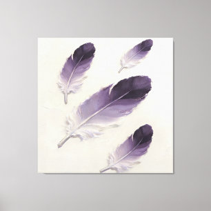 Toile Art moderne à l'huile de plume violette texturée I