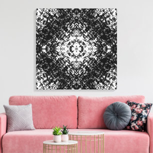 Toile Art Moderne Abstrait Hypnotique Noir Et Blanc