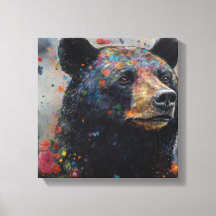 Art moderne coloré d'ours noir