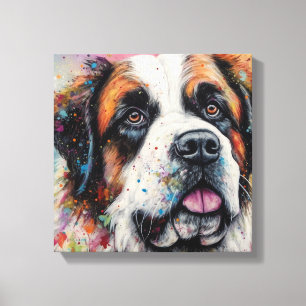 Toile Art moderne coloré Saint Bernard Dog